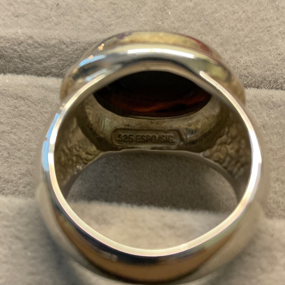 Sterling Silver with Dark Stone Ring - Picture 4 of 5